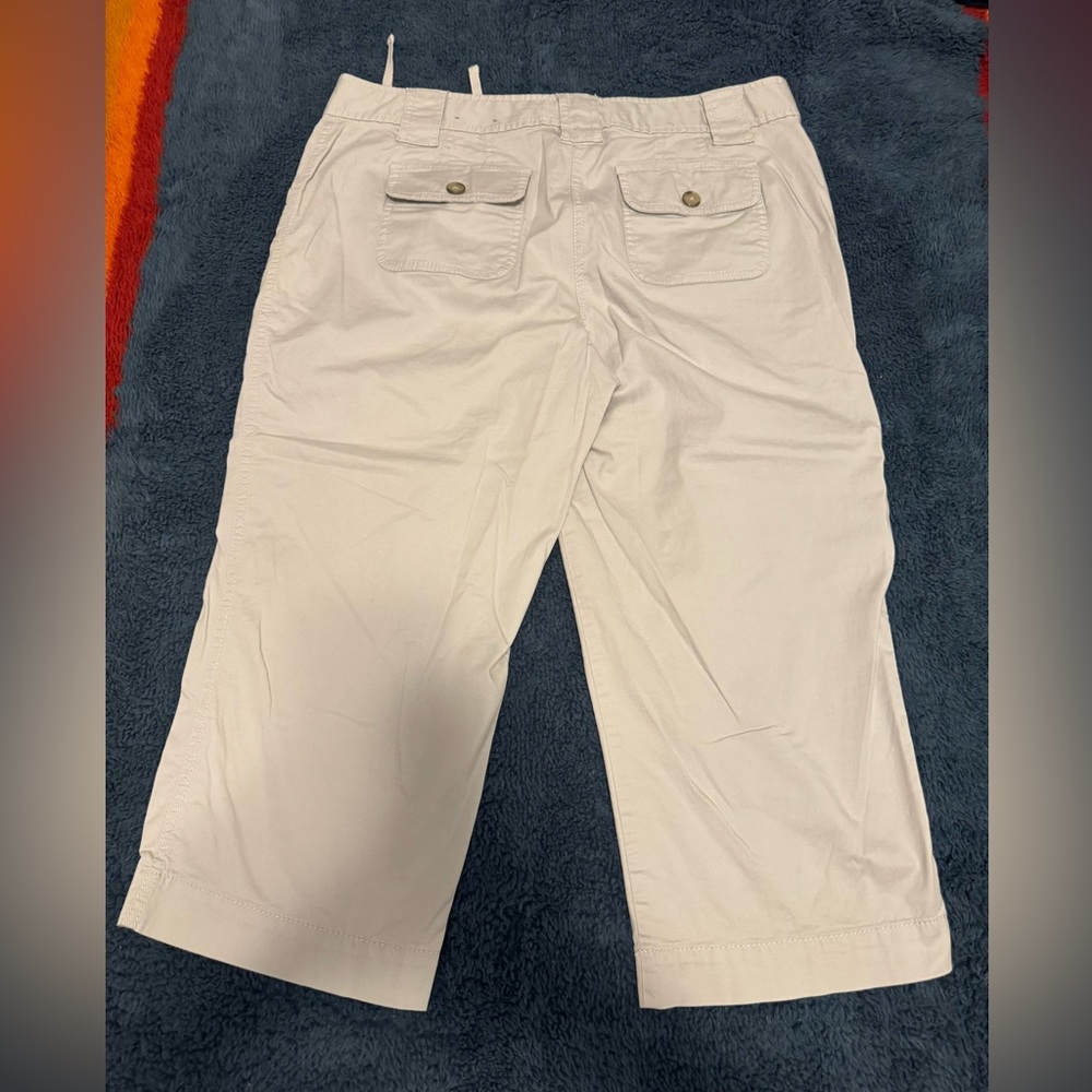 Ann Taylor Light Gray Capri Pants 14 - Picture 2 of 4